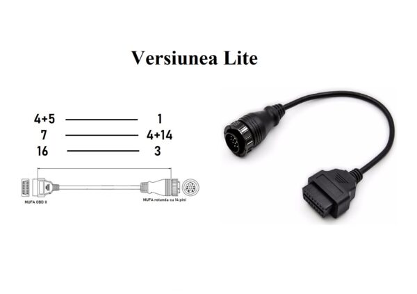 Cablu adaptor 14 pini la OBD II pentru Mercedes Sprinter si Vw LT Lite - imagine 4